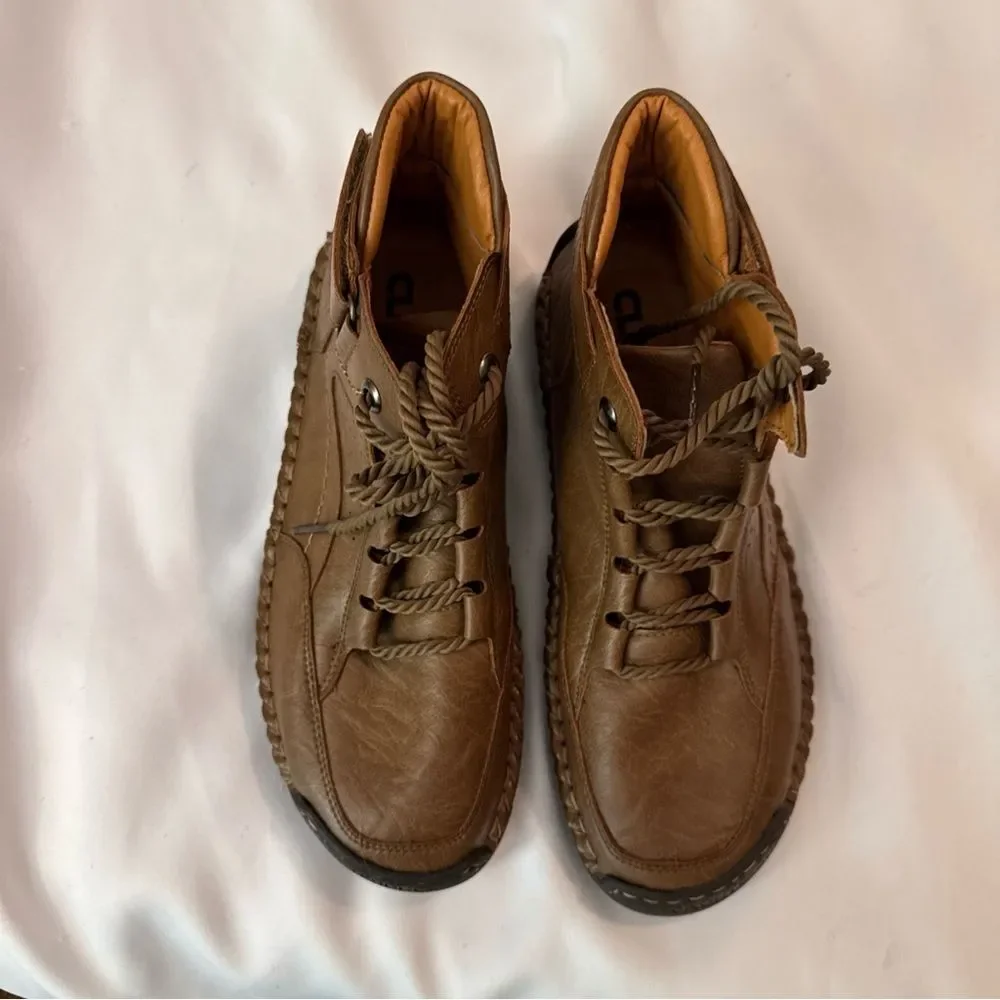 Men's Brown Leather Chukka Boots - Classic Lace-Up Style